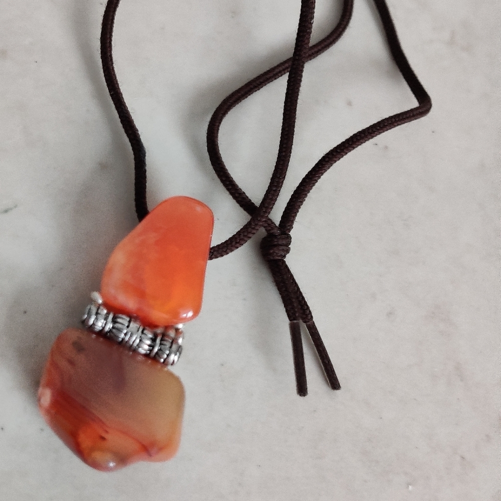 Artisan Made Carnelian Agate Pendant Necklace